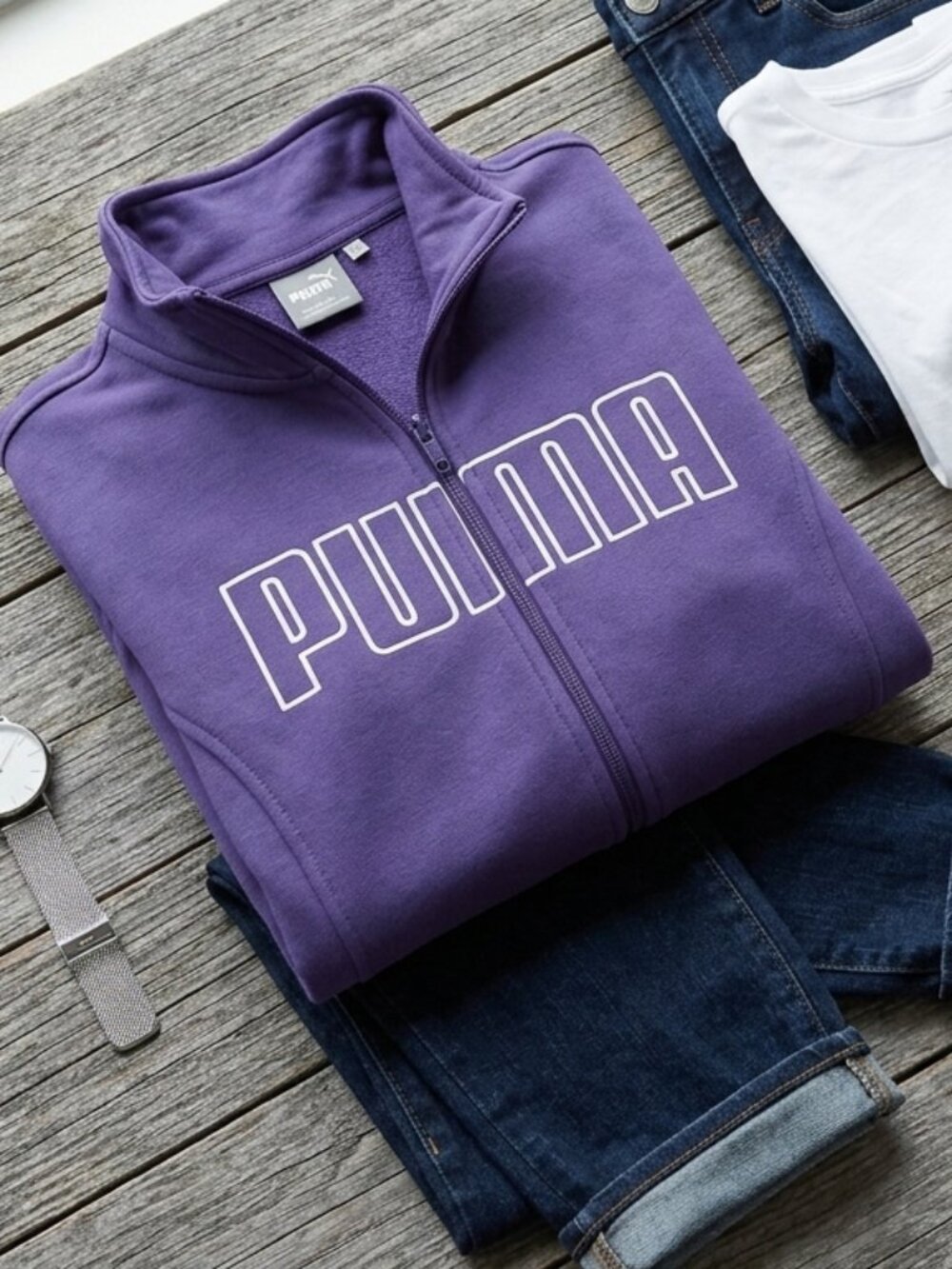 Puma Purple Full-Zip Track Jacket
